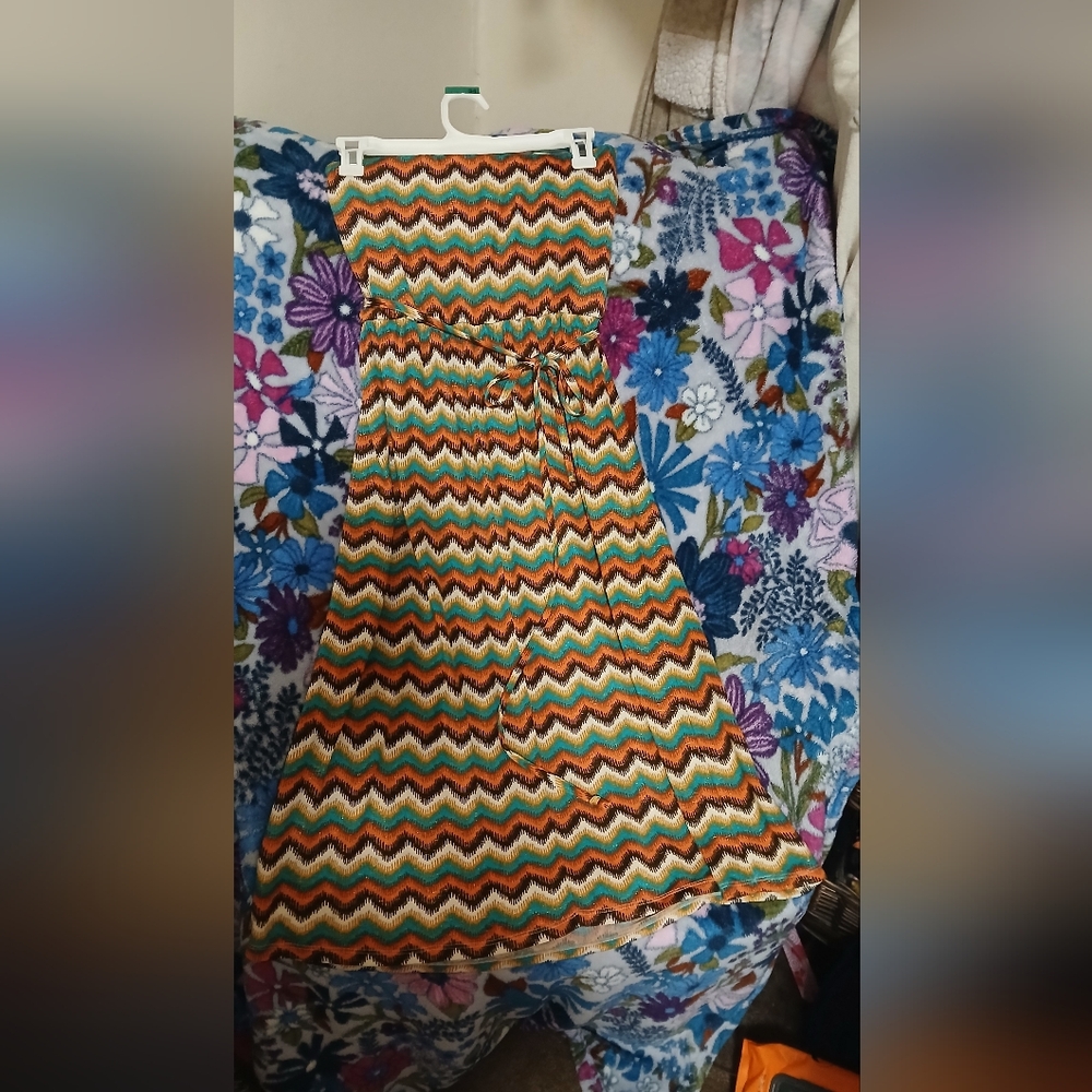 Maurices Colorful Strapless Zigzag Dress